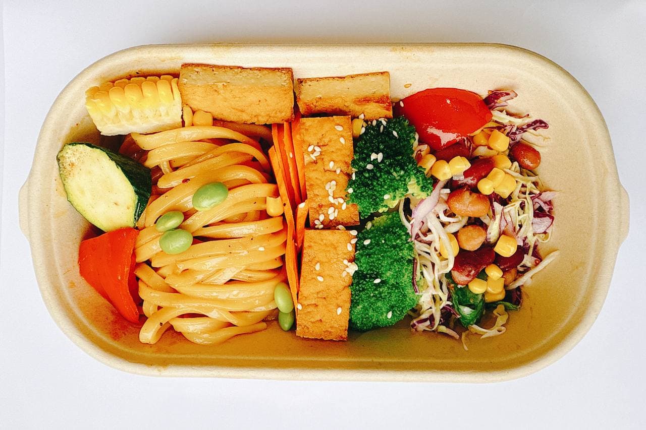 Teriyaki Udon with Grilled Tofu